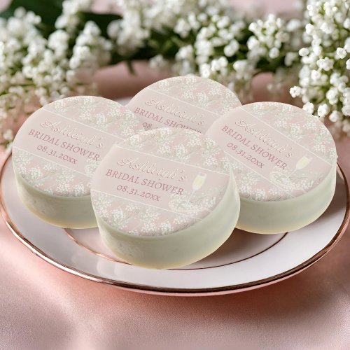 Pearls  Prosecco Babys Breath Blush Bridal Shower Chocolate Covered Oreo