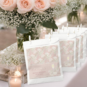Pearls & Prosecco Babys Breath Blush Bridal Shower Favor Bag