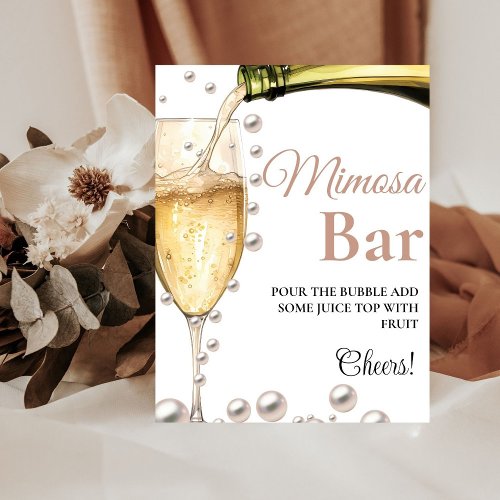 Pearls  Prosecco Bachelorette Mimosa Bar  Sign