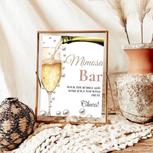 Pearls  Prosecco Bachelorette Mimosa Bar  Sign