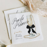 Pearls & Prosecco Black Bow Bridal Shower Napkins<br><div class="desc">Pearls & Prosecco Gold Minimal Bridal Shower Napkins with a black bow.</div>