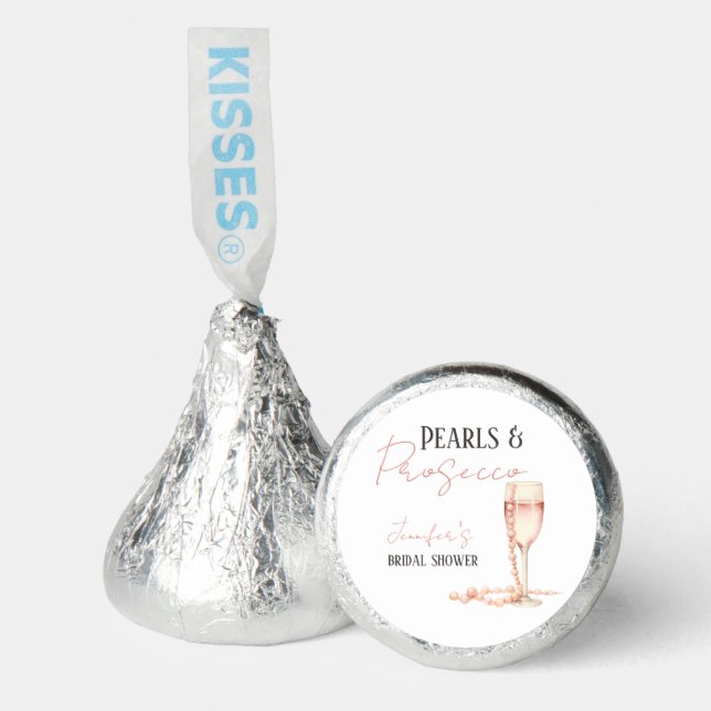 Pearls & Prosecco Blush Pink Bridal Shower Hershey®'s Kisses® (Front)