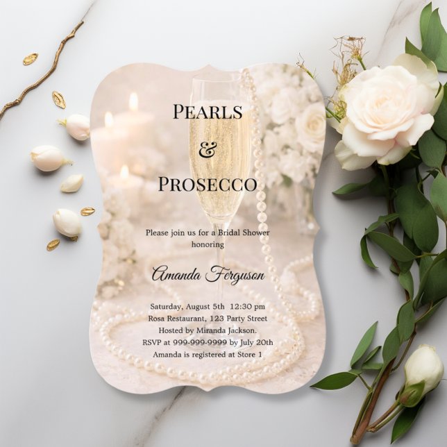 Pearls Prosecco bracket Bridal Shower Invitation (Creator Uploaded)