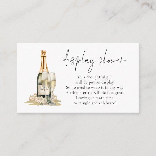 Pearls Prosecco Bridal Display Shower Gift Tag Enclosure Card