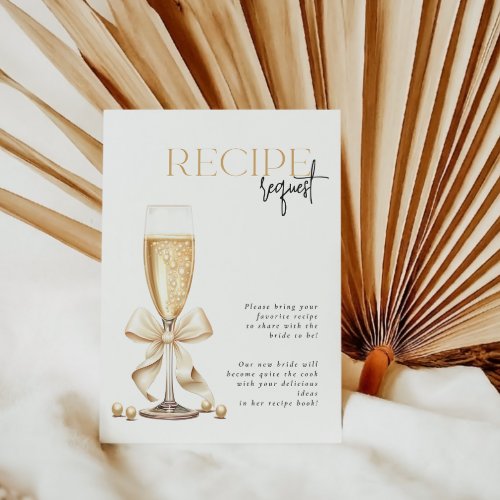 Pearls  Prosecco Bridal Recipe Enclosure Card