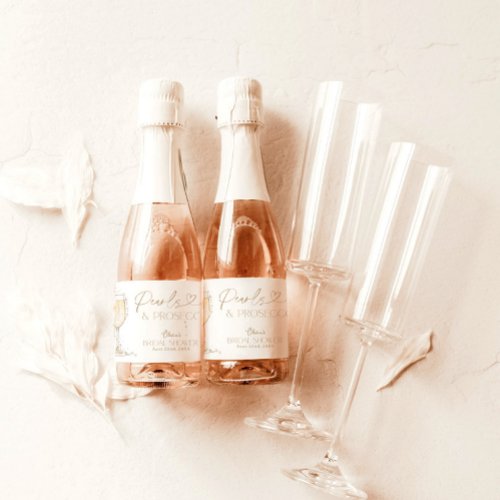 Pearls  Prosecco Bridal Shower Bridal Brunch Sparkling Wine Label