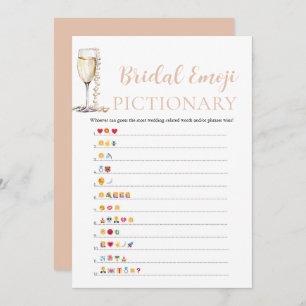 Pearls & Prosecco Bridal Shower Emoji Pictionary Invitation