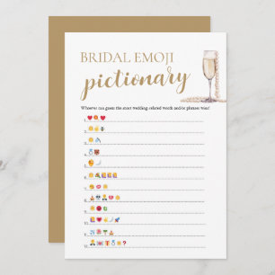 Pearls & Prosecco Bridal Shower Emoji Pictionary Invitation