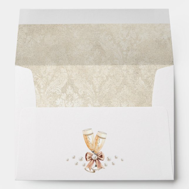 Pearls & Prosecco Bridal Shower Envelope (Back (Bottom))