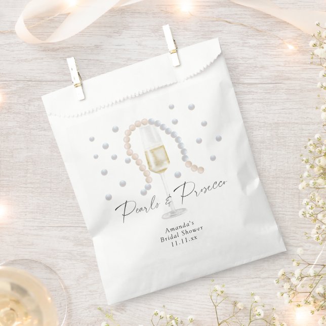 Pearls & Prosecco - bridal shower Favor Bag (Clipped)