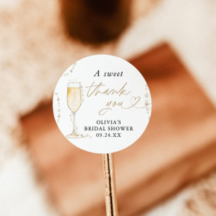 Pearls & Prosecco Bridal Shower Favor Sticker