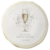 Pearls & Prosecco Bridal Shower Favor Sugar Cookie (Front)