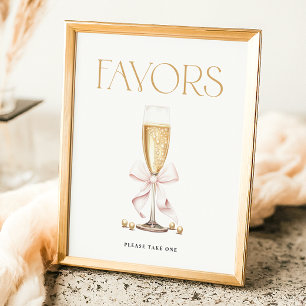 Pearls & Prosecco Bridal Shower Favors Sign