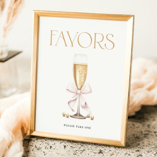 Pearls  Prosecco Bridal Shower Favors Sign