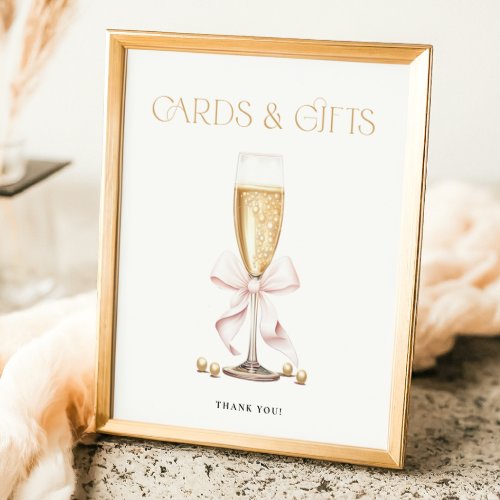 Pearls  Prosecco Bridal Shower Favors Sign