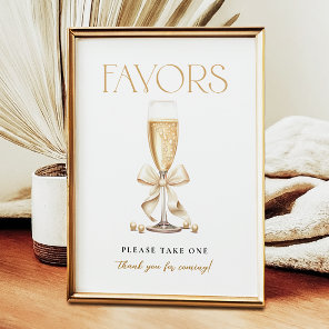 Pearls & Prosecco Bridal Shower Favors Sign