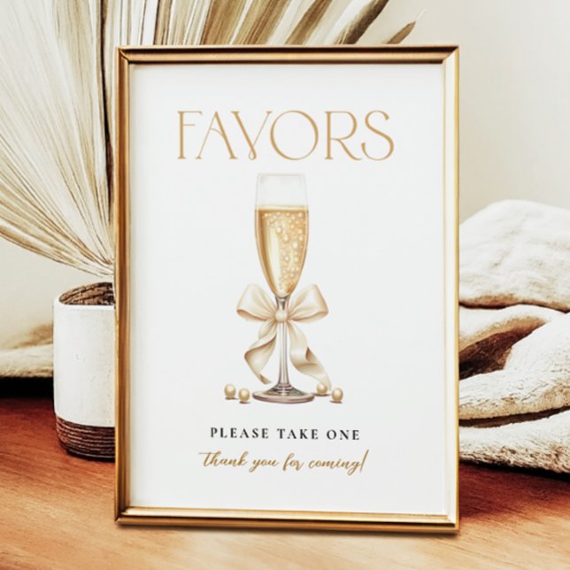 Pearls & Prosecco Bridal Shower Favors Sign (Creator Uploaded)