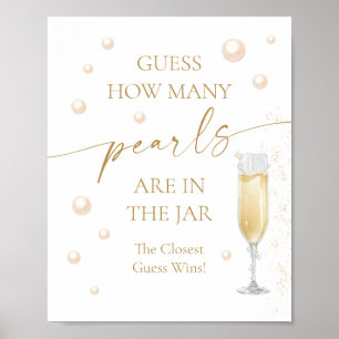 Pearls Prosecco Bridal Shower Guess How Many Game  Poster