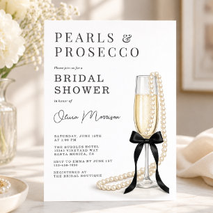 Pearls & Prosecco Bridal Shower Invitation