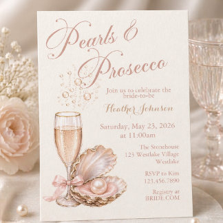 Pearls & Prosecco Bridal Shower Invitation