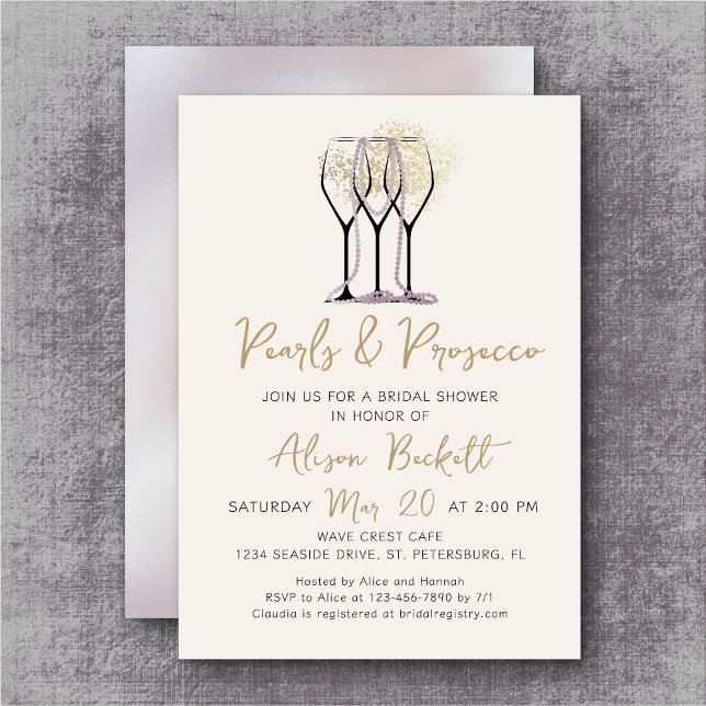 Pearls & Prosecco Bridal Shower  Invitation (Creator Uploaded)