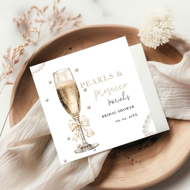 Pearls & Prosecco  Bridal shower Napkins (Creator Uploaded)