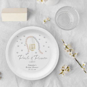 Pearls & Prosecco - bridal shower Paper Plates