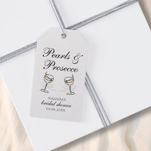Pearls & Prosecco Bridal Shower Personalized Gift Tags