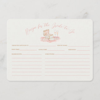 Pearls & Prosecco Bridal Shower Recipe Card