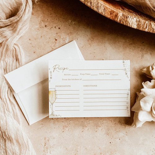 Pearls  Prosecco Bridal Shower Recipe Card