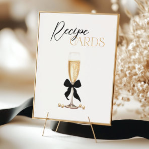 Pearls & Prosecco Bridal Shower Recipe Card Poster