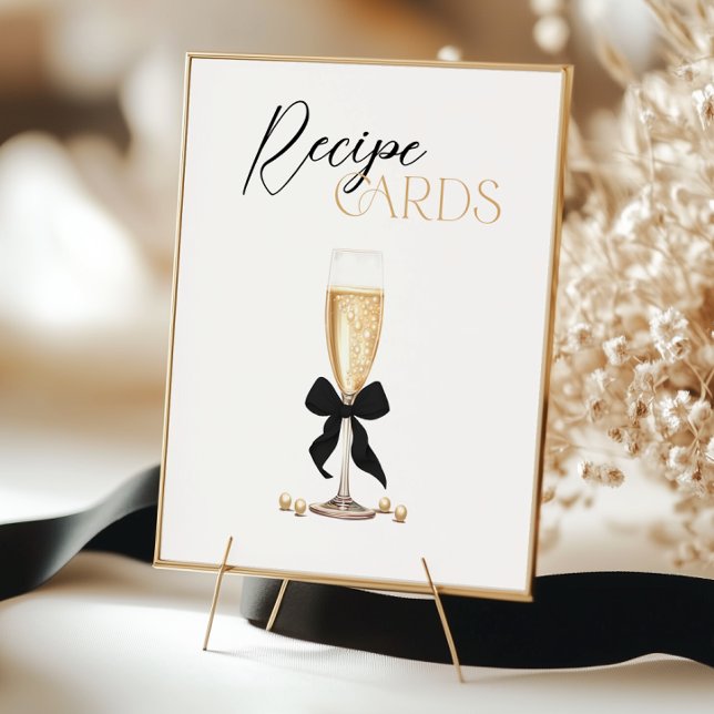 Pearls & Prosecco Bridal Shower Recipe Card Poster (Creator Uploaded)
