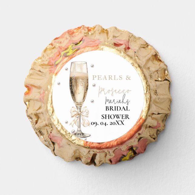 Pearls & Prosecco  Bridal shower Reese's Peanut Butter Cups (Front)