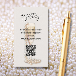 Pearls & Prosecco Bridal Shower Registry Enclosure Card