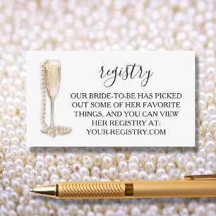 Pearls & Prosecco Bridal Shower Registry Enclosure Card