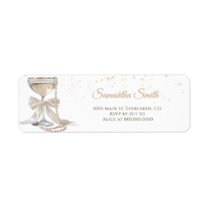  Pearls & Prosecco Bridal Shower Return Address  Label