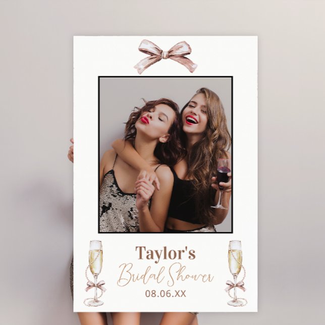 Pearls & Prosecco Bridal Shower Selfie Frame   Foam Board (Creator Uploaded)