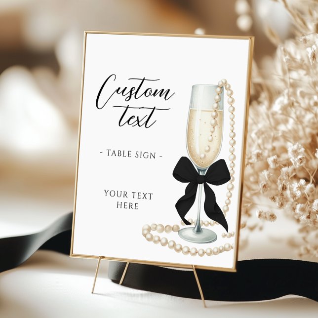 Pearls & Prosecco Bridal Shower Table Sign (Creator Uploaded)