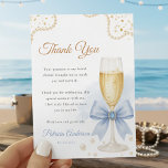Pearls &amp; Prosecco Bridal Shower Thank You Card