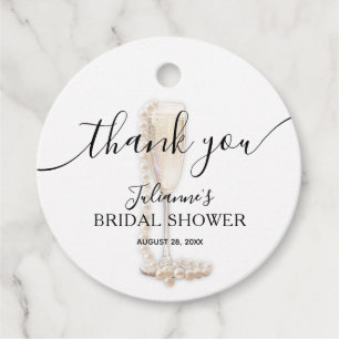 Pearls & Prosecco Bridal Shower Thank You Favor Tags
