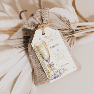 Pearls & Prosecco Bridal Shower Thank You Gift Tags