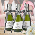 Pearls & Prosecco Bridal Shower Thank You Sparkling Wine Label<br><div class="desc">Pearls & Prosecco bridal shower mini champagne bottle labels feature pearls draped from an elegant flute and with your details in chic lettering. MATCHING items in our  collection.</div>