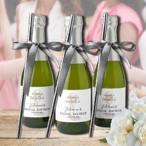 Pearls & Prosecco Bridal Shower Thank You Sparkling Wine Label