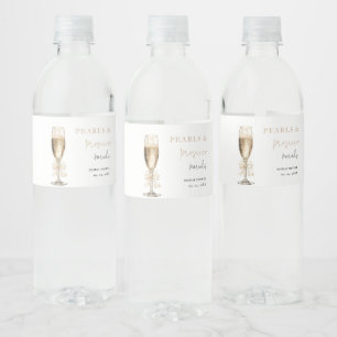 Pearls & Prosecco Bridal shower Water Bottle Label