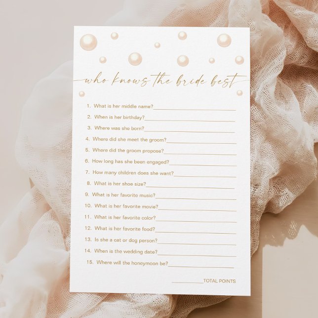 Pearls Prosecco Bridal Shower Who Knows The Bride (Creator Uploaded)