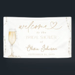 Pearls & Prosecco Bridal Welcome Sign Banner<br><div class="desc">This lovely Pearls & Prosecco Bridal Bridal Shower Welcome Sign Banner features a hand-painted watercolor pearls with a champagne flute and is a beautiful way to warmly welcome your guests to your bridal shower or special event. Easily edit most wording to match your event! Text and arcbackgroundh colors are fully...</div>