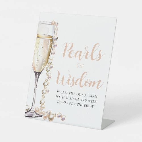 Pearls  Prosecco Champagne Pearls of Wisdom Sign