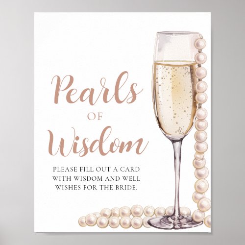 Pearls  Prosecco Champagne Pearls of Wisdom Sign