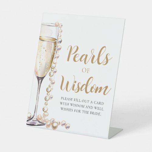 Pearls  Prosecco Champagne Pearls of Wisdom Sign
