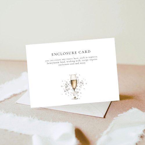 Pearls  Prosecco Custom Bridal Shower Enclosure Card